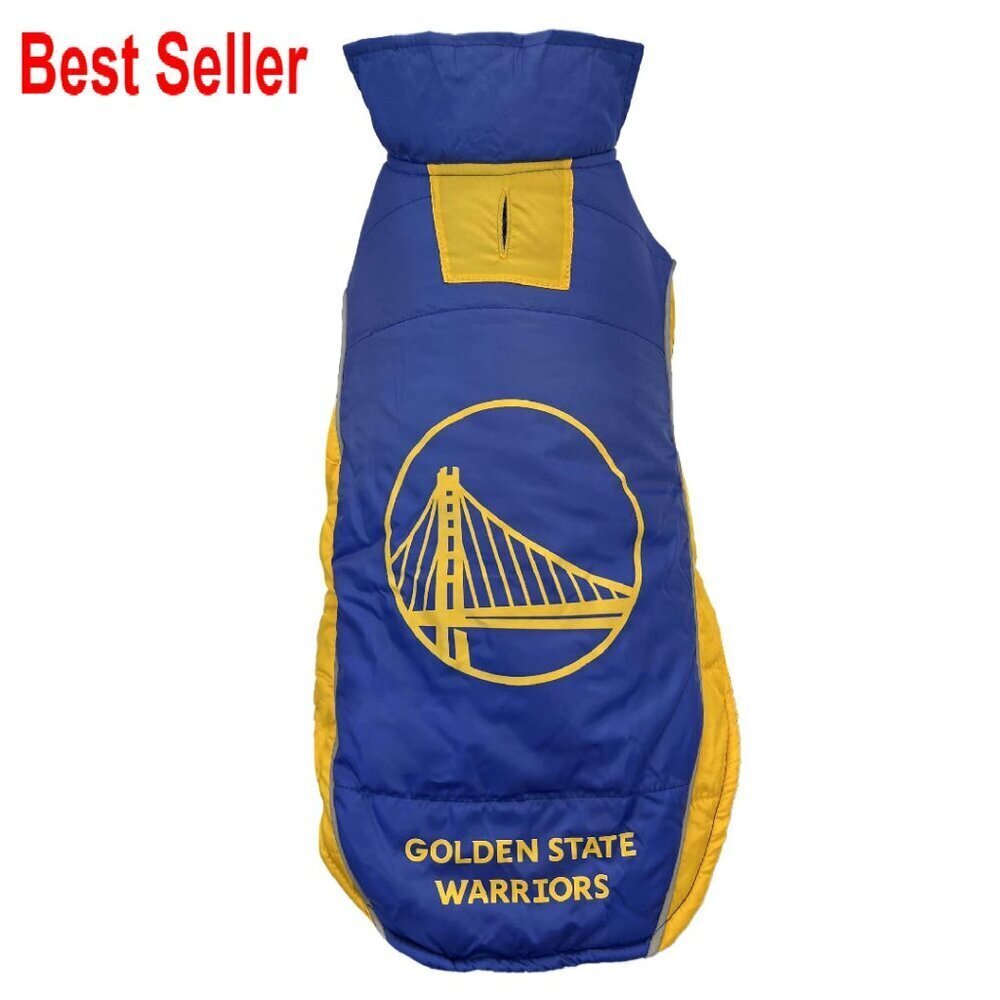 NBA Licensed Dog Puffer Vest Warm Waterproof Winter Coat Sporty Style